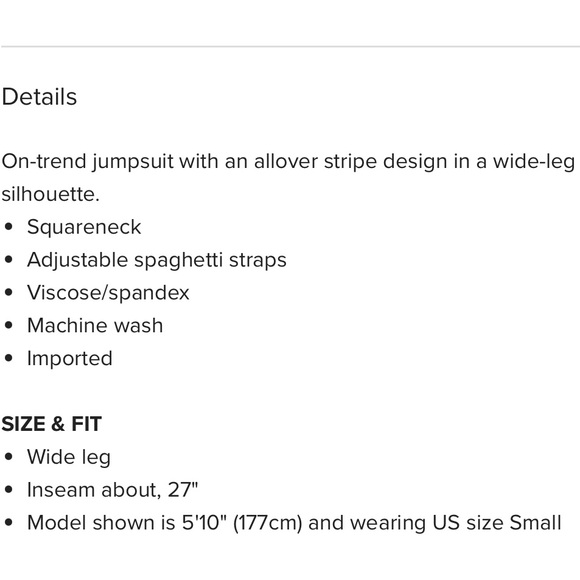 Dex Yellow striped wide-legged jumpsuit Size S - Picture 4 of 8